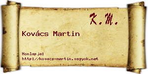 Kovács Martin névjegykártya