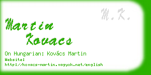 martin kovacs business card