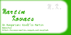 martin kovacs business card